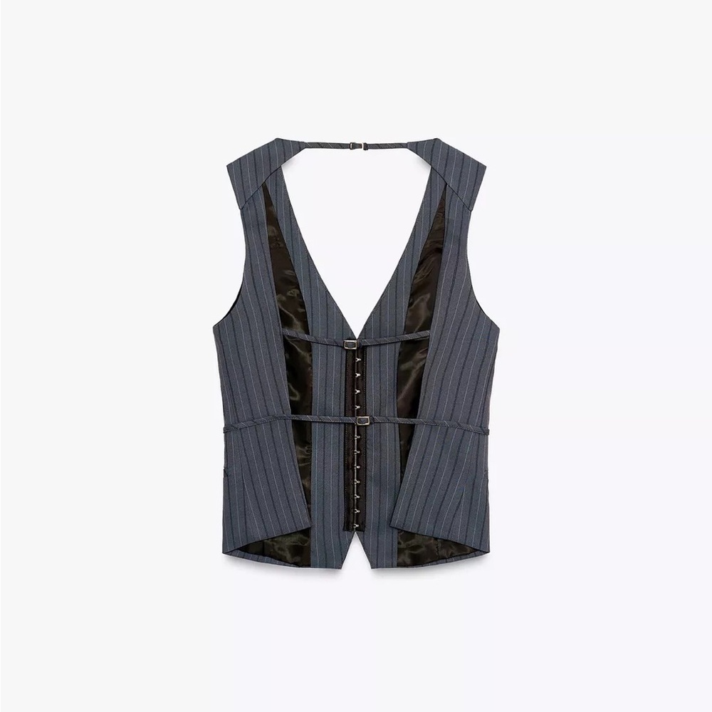 ZARA PINSTRIPE TOP VEST - Picture 8 of 8